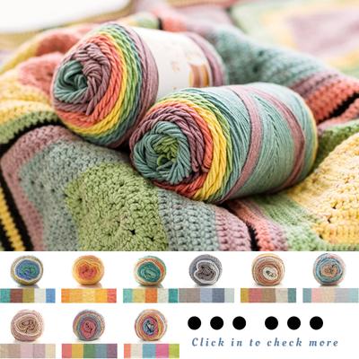 100g 5-strand Rainbow Mix Milk Cotton Crochet Yarn for Knitting Handmade Sewing Crafts Woven Wool Scarf Pillow Blanket Material