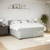 Vidaxl Letto Continentale Con Materasso, Grigio Chiaro, Velluto, 200X200Cm