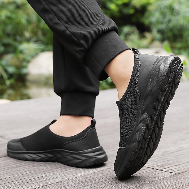 Men's Summer Mesh Casual Sneaker Flat Bottomed Comfortable Jogging Lightweight Lazy Soft Soled Breathable Vulcanized Shoes