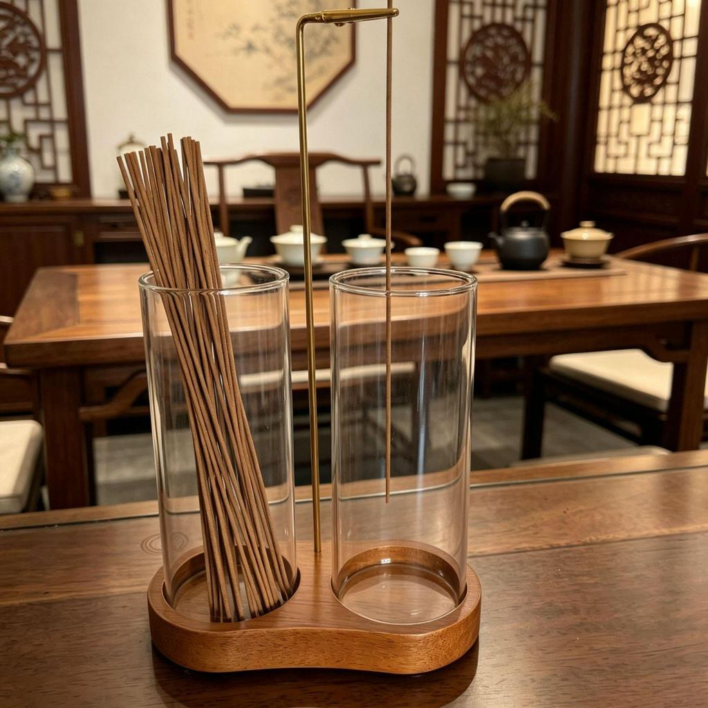 Sandalwood Incense Burner: Wooden Craft Christmas Gift for Indoors