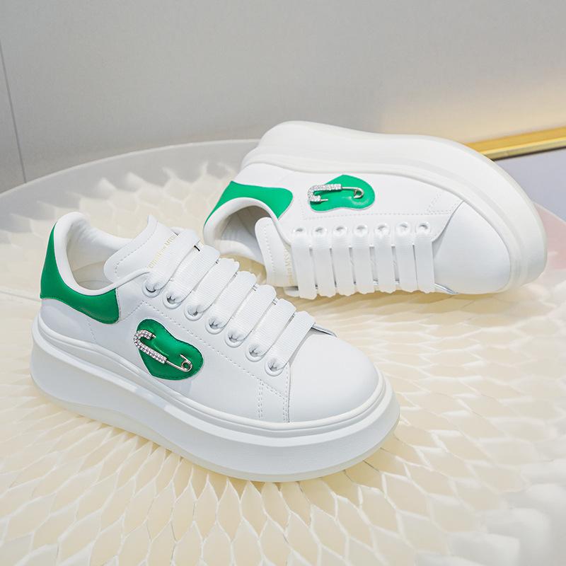 Women's shoes versatile platform casual single shoes autumn muffin color matching small shoes sports leather