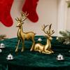 2/4 Adet Noel Geyiği Heykeli Ayakta Oturan Elk Silueti Figürin Geyik Heykeli Ev Ofis Masaüstü Dekorasyonu Süs