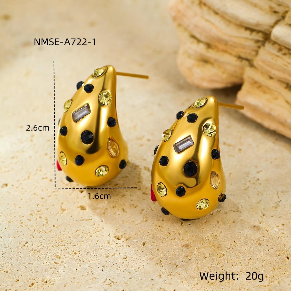 GEMCHIC Women s Vintage Rhinestone Drop Earrings Trendy Stainless Steel Stud Earrings for Women