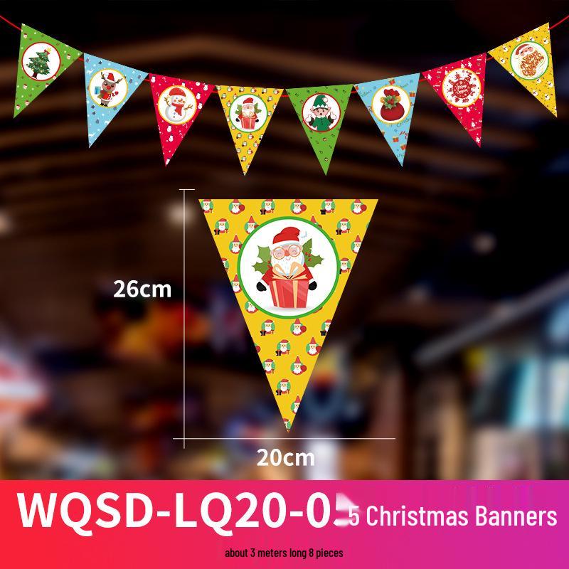 24 Christmas Cartoon Store Paper Bunting Flags for Festive Atmosphere