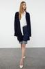 Women's Fashionable Stylish Cardigan Black Wide Fit Soft Textured Knitwear Cardigan