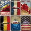 Vintage Metal Tin Signs Racing Car Plaque Decor F1 Racetrack Metal Poster Wall Art for Garage