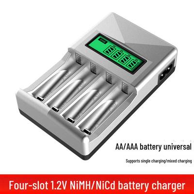 Smart LCD Charger with 4 Slots for AA/AAA NiMH 1.2V Rechargeable Batteries