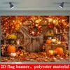 1 piece of 2D flag autumn harvest thanksgiving theme background including pumpkinszyc