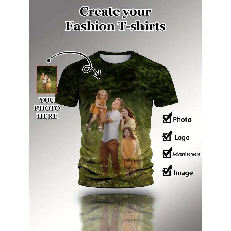 3D Printed Custom T-Shirts Summer Plus Size Tee Shirt Design For Drop Shipping Wholesale Unisex Tops Custom Diy Photo Men Shirts