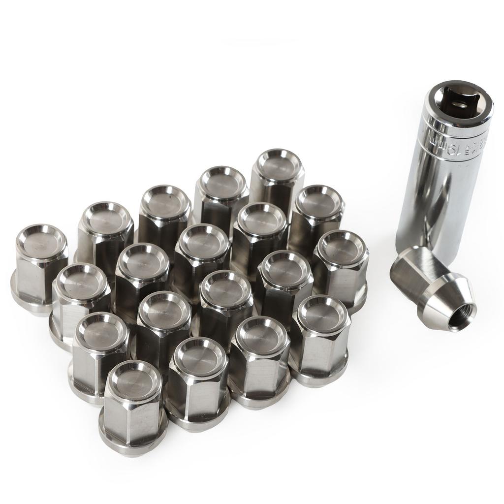 20 PCS Universal Stainless Steel Lug Wheel Nuts Hex 19mm Length 35mm M12*1.5 Car Engine Replacement Parts Auto Accessories
