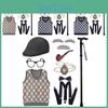 Premium Grandpa Wig Costume Set With Stylish Vest And Accessories For Kids And Adults