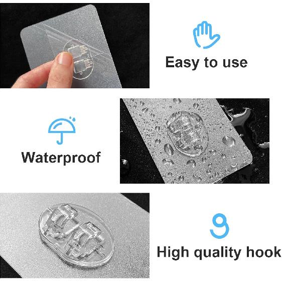 Upgraded Shower Caddy Adhesive Replacement,Strong Adhesive Hooks for Shower Caddy, Waterproof Shower Shelf Adhesive, Shower Adhesive Strips for