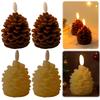 Pack of 2 LED Pine Cone Candle Pinecone Shaped Realistic Wax Candles Flameless Candle for Christmas Holiday Decoration