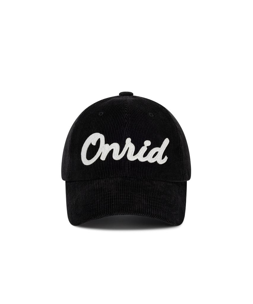 ONRIDPROJECT Applique Logo Corduroy Ball Cap - Black
