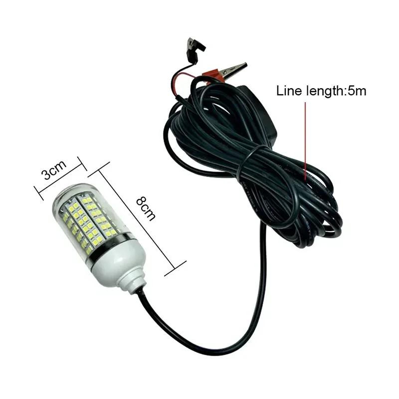 12V LED Fishing Lights 100W Ip68 Lure Fish Finder Lamp 108 Leds 2835SMD Attracts Prawns Squid Krill 4 Colors Underwater Lights