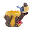 Simulated Bird Pen Holder Resin Stump Bird Stationery Pencil Stand