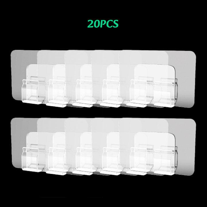 Multi-Purpose SelfAdhesive Hooks Transparent Hanging Holder Shelf Hook Kitchen Bathroom Wall Storage Rack Fixing Sticker Gadgets