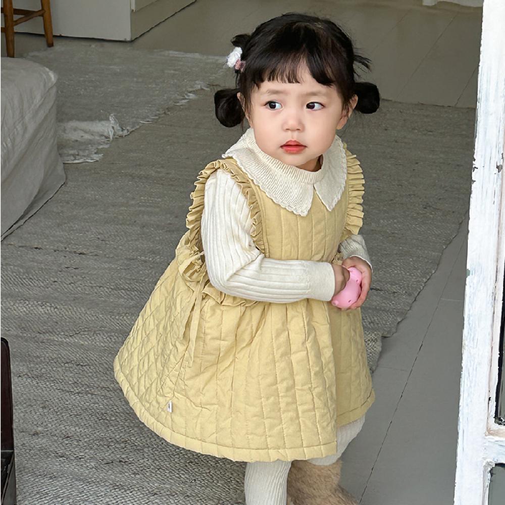 

Детская одежда для девочек, жилет на флисовой подкладке, юбка принцессы, зимнее новое детское корейское платье, юбка для малышей 2024 года 90 жёлтый