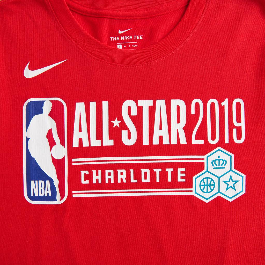 Nike NBA All-Star Dri-Fit T-Shirt Charlotte Kids Tops Red 3Z2B7BBHJ-ASG
