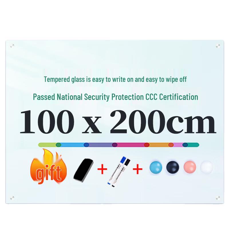 Deli 8741 Magnetic Glass Whiteboard 100x200cm