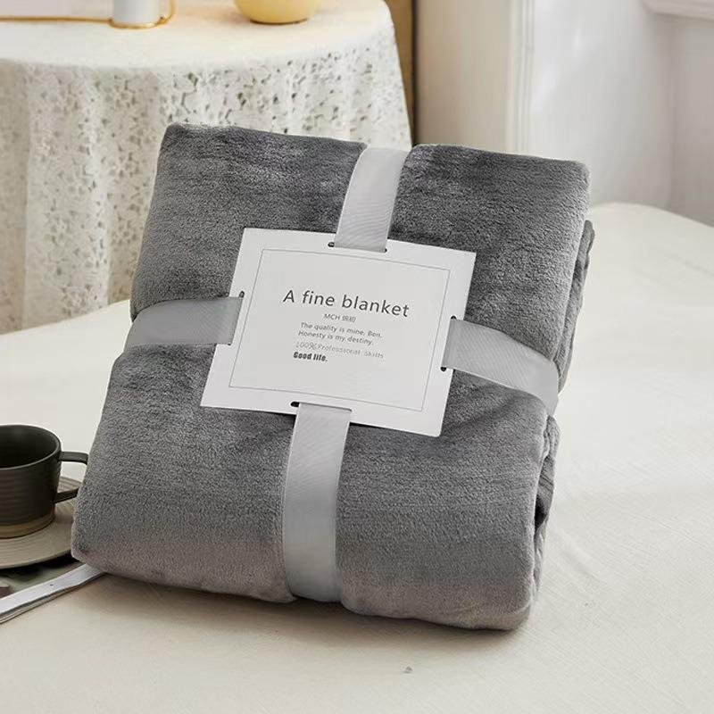 Solid Color Flannel Blanket Bed Throw Blanket On Bed / Sofa / Travel 100x150cm 150x200cm 180x200cm 200x230cm Blanket Adult/kids