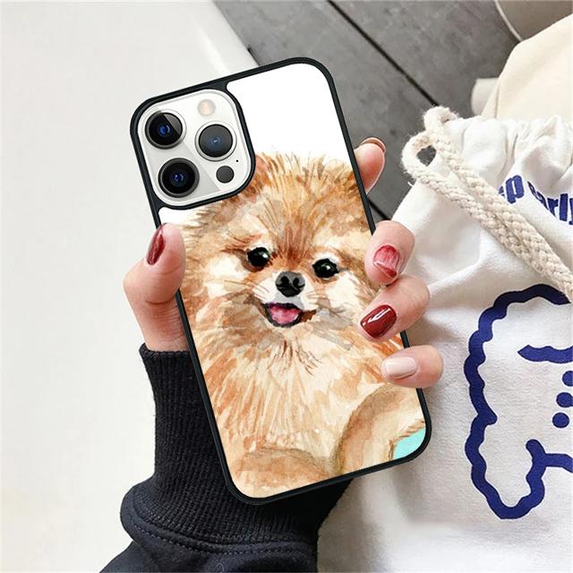 Pomeranian Watercolor Dog Coque Shell For iPhone 17 Air 15 16 14 13 12 Pro Max 11 Pro Max Plus Phone Case Cover