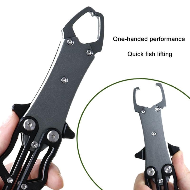 Foldable Fishing Pliers Fish Mouth Grabber Fish Lip Grippers Fish Holder Grippers Tool Aluminum Fish Holder