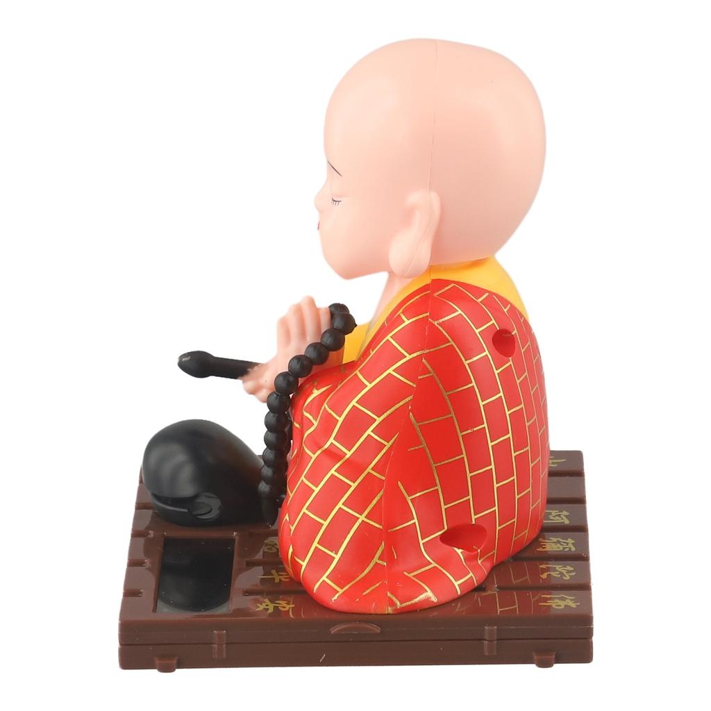 Solarbetriebene Wackelkopf-Mönchsornamente, Tanzendes Spielzeug, Buddhistische Mönchsfiguren =Statuen -=Auto Haus Büro Dekoration