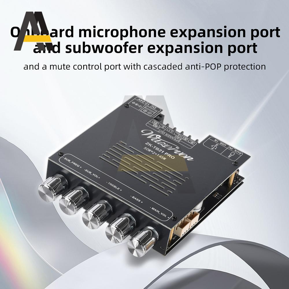 ZK-TB21 PRO 2.1 Channel Subwoofer Bluetooth Amplifier Board 50W+50W+145W TPA3116D2 Chip for Home Audio System