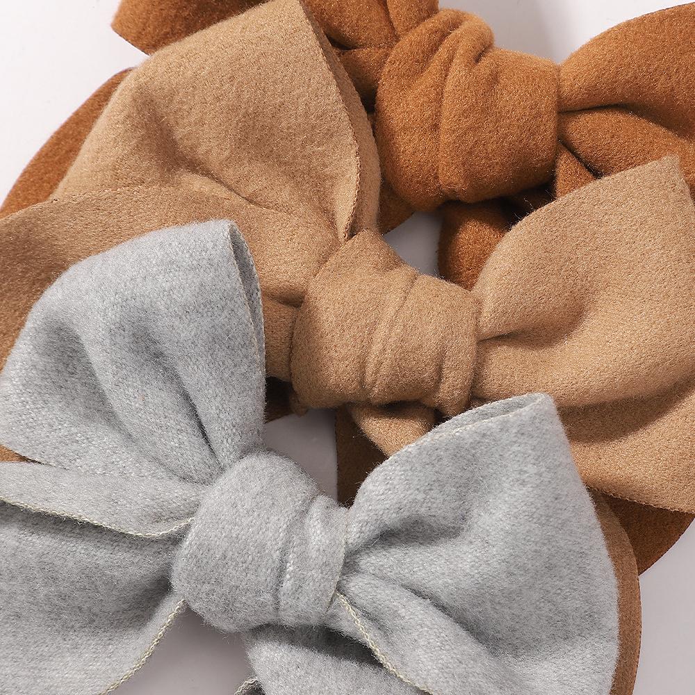 20 Stück Einfarbig Zufällige Farbe Baumwolle Schleife mit Sicherheitsnadel für Mädchen Haarschleifen Handgemacht Schleife Haarspange Kopfschmuck Haarschmuck