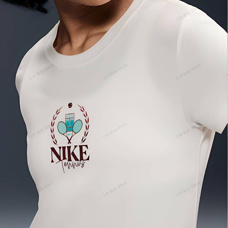 Nike Slam Tričko s kulatým výstřihem Pohodlný Slim střih Krátký rukáv Dámské topy Světle slonová kost HJ3817-110