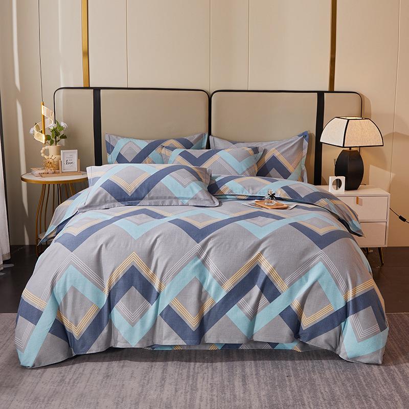 Thickened Cotton Four-piece Set, Pure Cotton Bed Sheet Quilt Cover, Dormitory Three-piece Set, Bedding