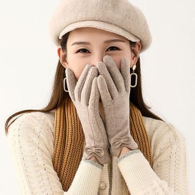 Warm Gloves Winter Women's Velvet Warm Driving and Cycling Touch Screen Cashmere Gloves