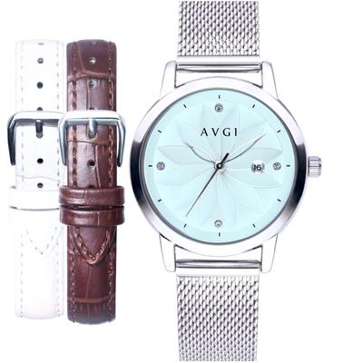 AVGI Women's Watch with Date Display, Water Resistant, and Interchangeable Bands