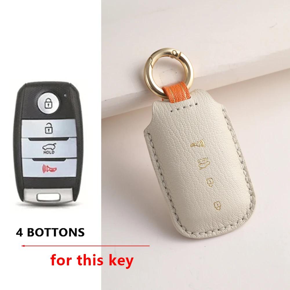 Leather Car Key Case Fob Cover For Kia Sportage Cerato Optima K3 K4 K5 Rio Picanto K2 Soul Sorento Ski Sedona Carnival Borrego