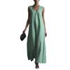 2026 European & American V-neck Sleeveless Women's Cotton Linen Casual Dress