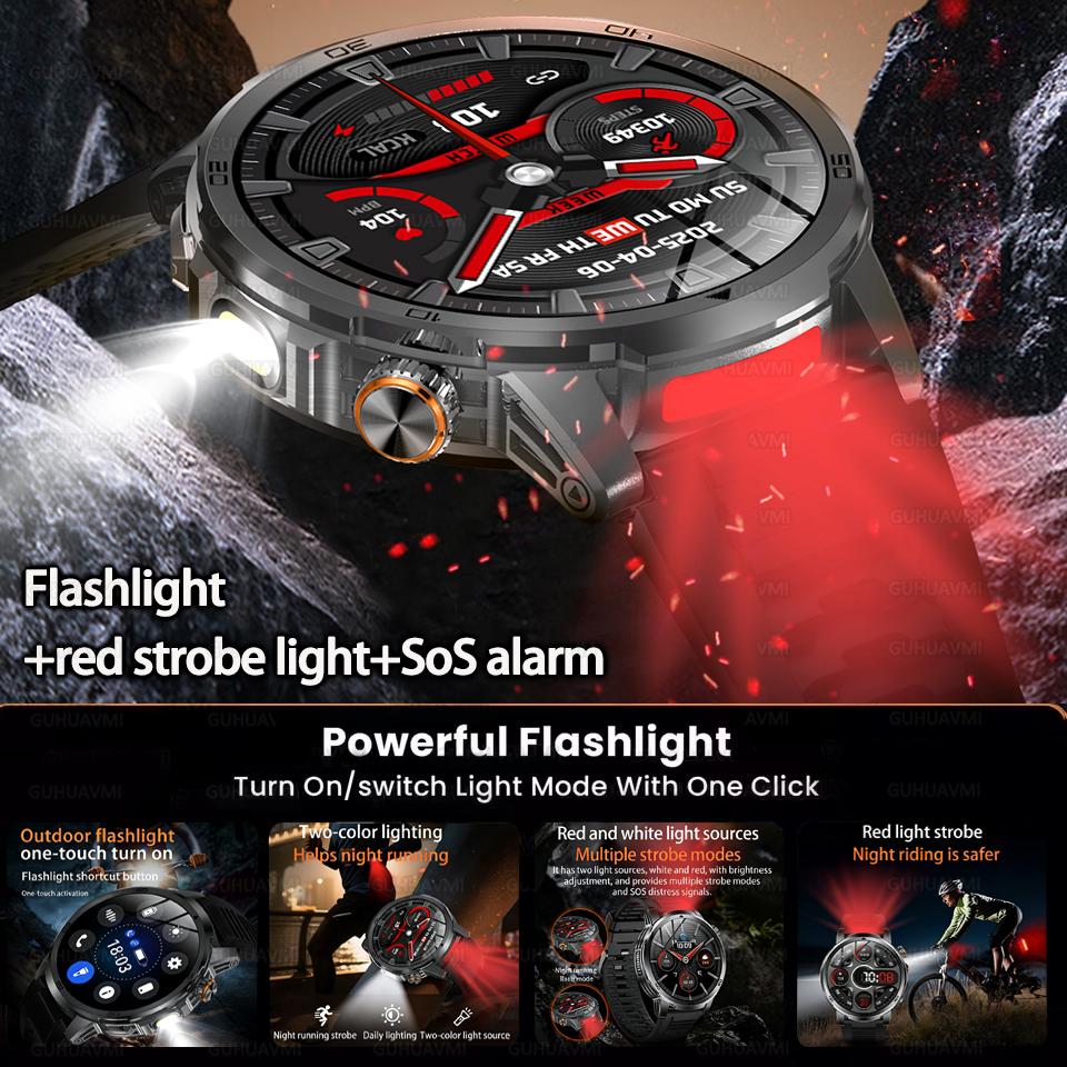 New military Outdoor 1000mAh Battery Smart Watch 1.85-inch HD  10ATM Waterproof Voice Call Sports Men Fitness Bracelet