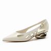 Fashion Cutout Low Heel Single Shoes Women's Pointed Toe Shallow Mouth One Strap Non-Slip Wear-Resistant Block Heel Shoes