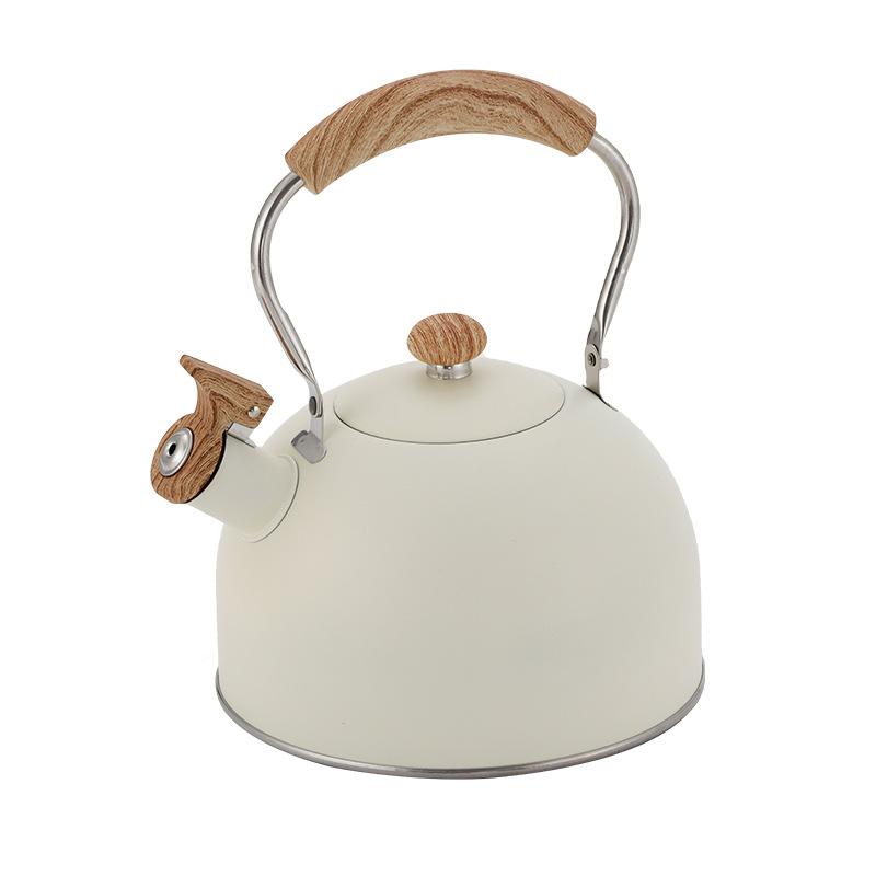 General stainless steel kettle beige stainless steel whistle kettle 2.5l off-white