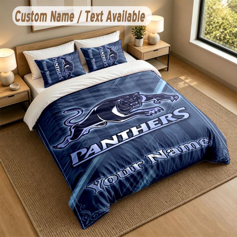 Bedding Set 1 Duvet Cover 2 Pillowcases Penrith Panthers Print Soft Bed Linen Bedroom Decor