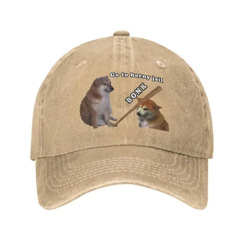 Punk Unisex Cotton Shiba Inu Dog Cheems Bonk Baseball Cap Adult Adjustable Dad Hat Women Men Sports