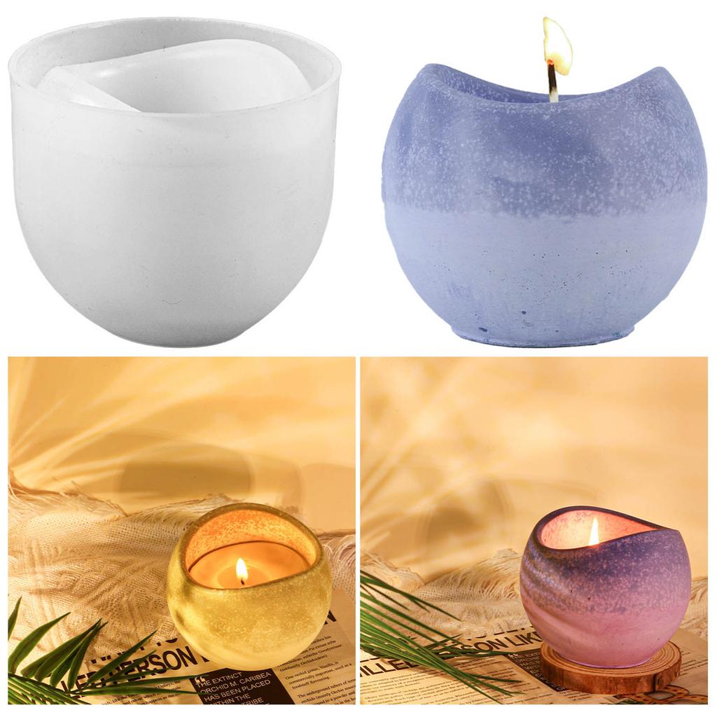 Arc-shaped Candle Holder Resin Jar Silicone Mold for Crafting Candle Holder Cup Resin Craft Ornament Home Decorations