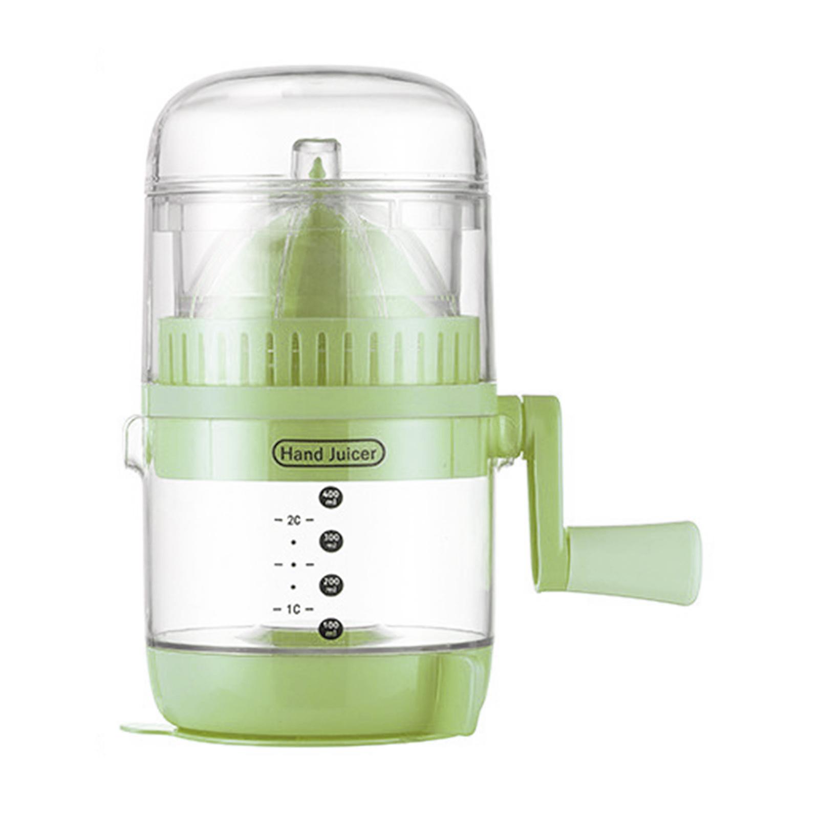 

Kitchen Manual Hand Crank Juicer Easy to Use Juice Squeezer with Capacity Marking for Home Office Dorm Use зелёный