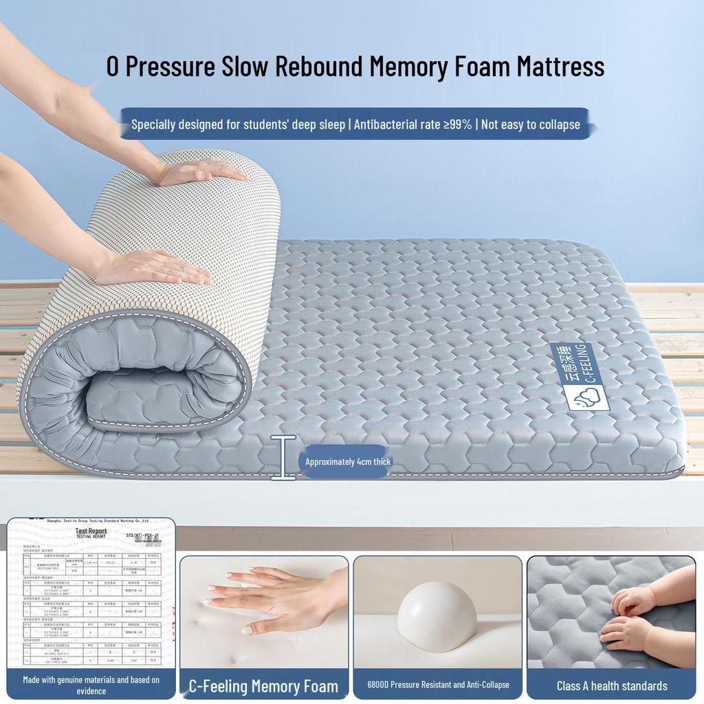 Soft Memory Foam Mattress Topper for Students - Single 90x190, Ideal for Dorms & Boarding