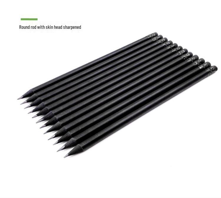 High-Quality Black Wood HB/2B Pencil with Bark Head - Colorful Barrel Gift & Promotional Pencil HB