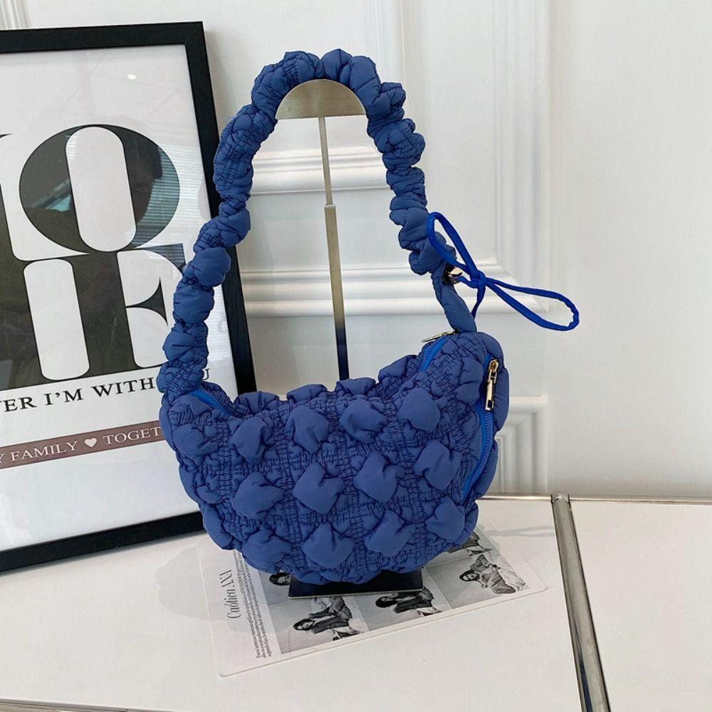 Dumplings Bag Rhombus Plaid Handbag Korean Style Bubble Cloud Bag Cute Korean Shoulder Bag  Lady