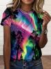 Summer Virgin Mary Cat Star 3D Print T-Shirts Women's Casual Short Sleeve T Shirt Streetwear Round Neck Tees Top Female Clothing