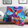 Chibi Spyro's Hoard - Adorable Guardian of Gemstone Treasure Throw Blanket for winter Furry Blankets
