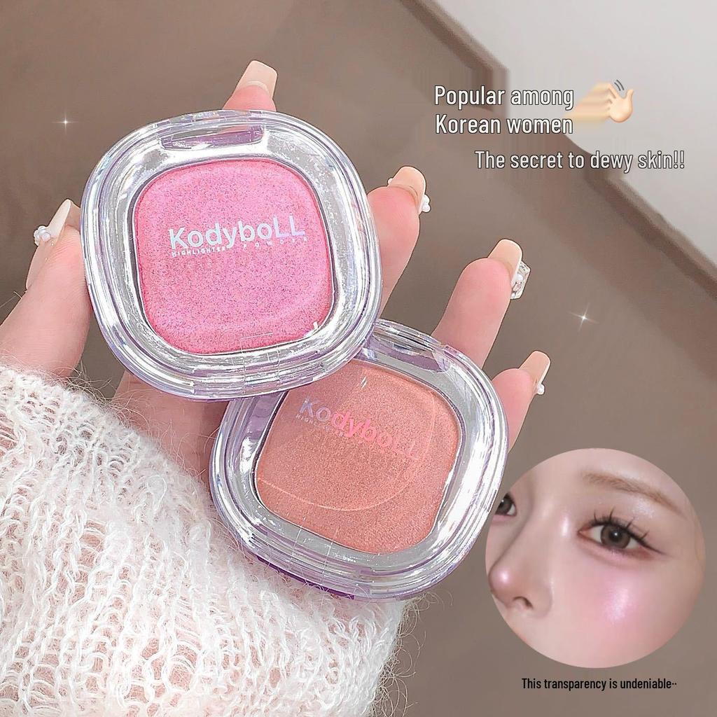 KodyboLL Translucent Focus Highlighter: Sparkling Pearl Brightening Blush for a Three-Dimensional Glow.