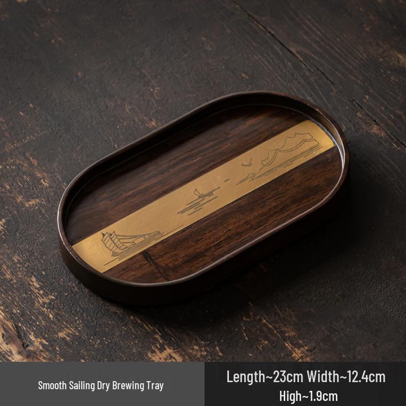 

Retro Solid Wood Tea Tray: Zen Kettle Holder & Brewing Station